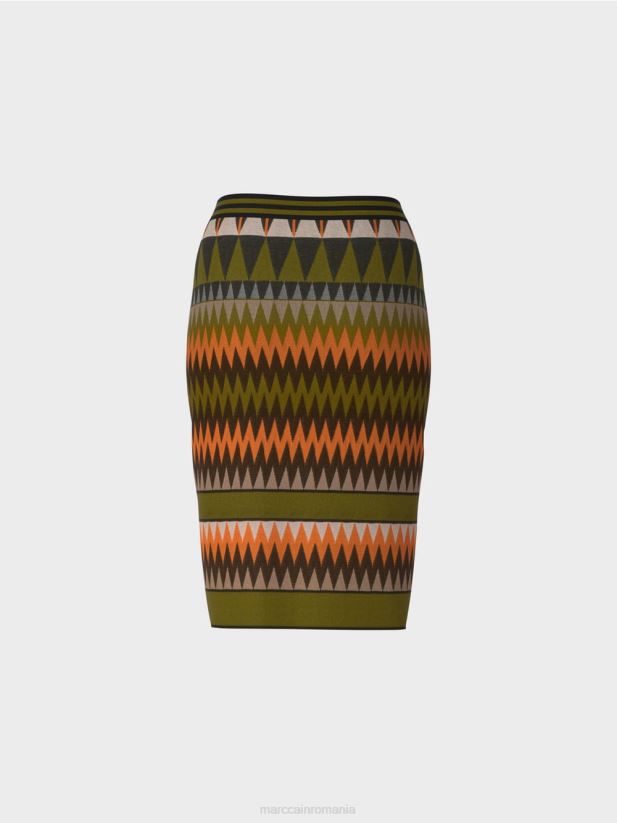 fusta ingusta \"tricotata in germania\" Marc Cain verde oliv intens îmbrăcăminte 4826HH487