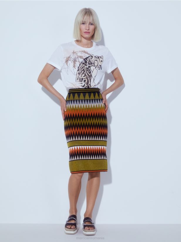 fusta ingusta \"tricotata in germania\" Marc Cain verde oliv intens îmbrăcăminte 4826HH487