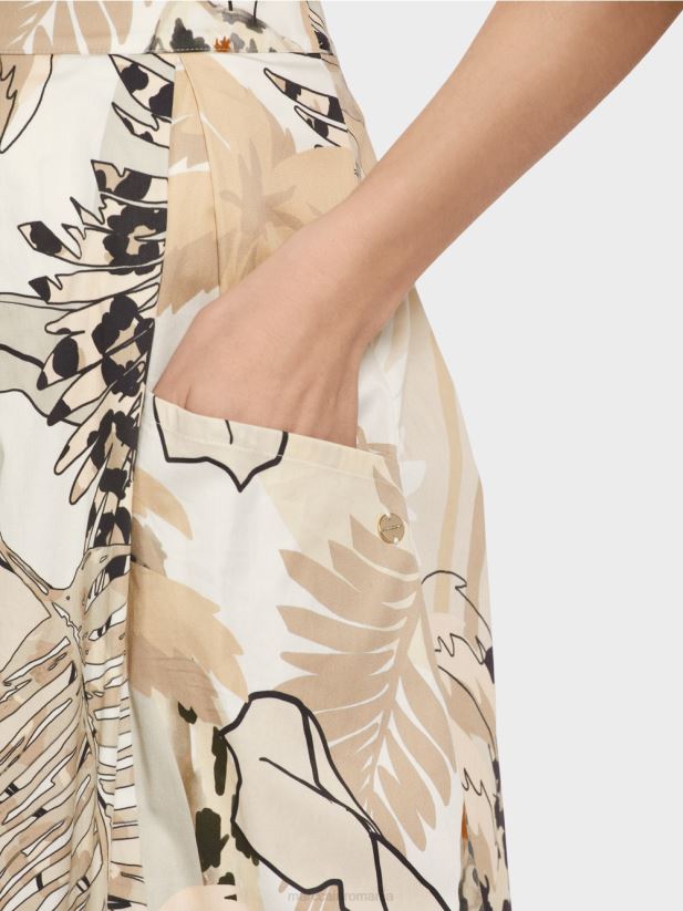 fusta larga cu imprimeu colaj Marc Cain nisip adânc îmbrăcăminte 4826HH486