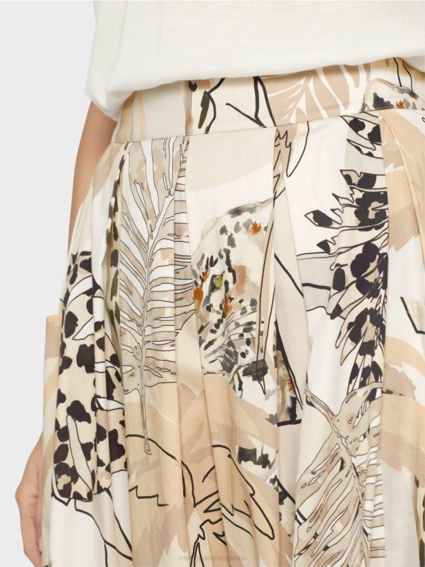 fusta larga cu imprimeu colaj Marc Cain nisip adânc îmbrăcăminte 4826HH486