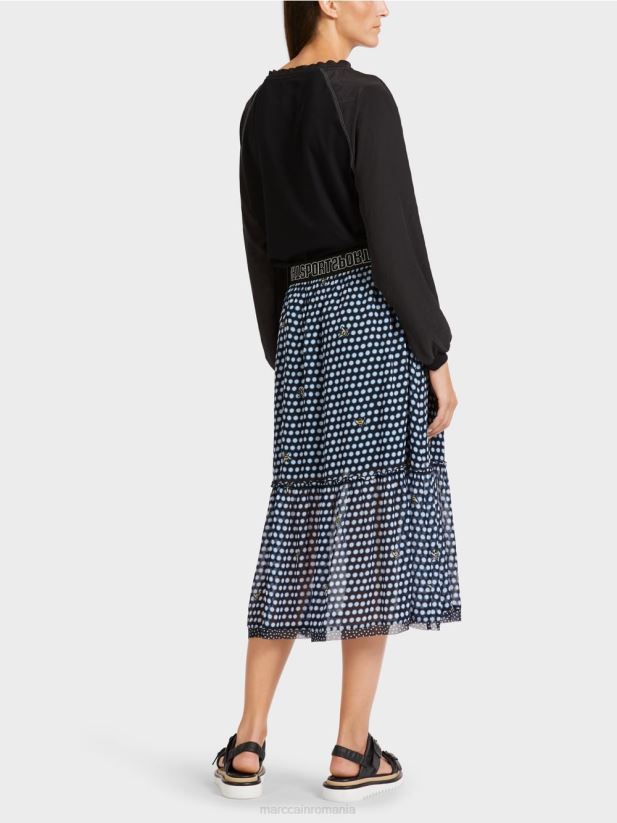 fusta lata cu buline din vascoza Marc Cain negru îmbrăcăminte 4826HH505