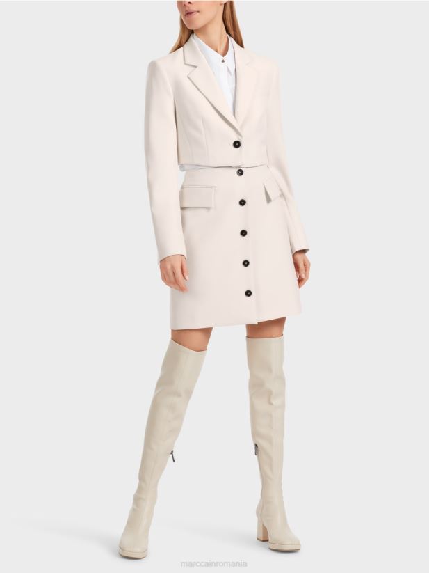 fusta mini cu placheta cu nasturi Marc Cain fum îmbrăcăminte 4826HH459