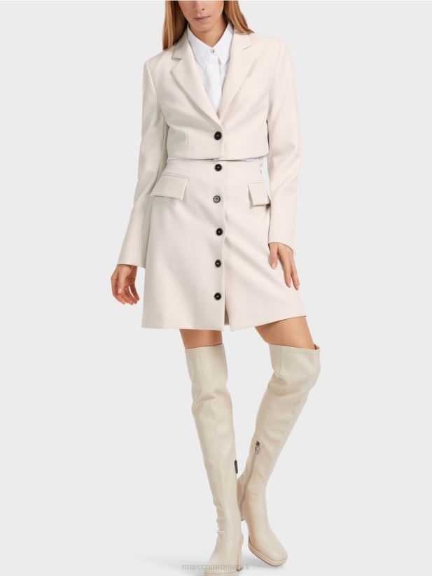 fusta mini cu placheta cu nasturi Marc Cain fum îmbrăcăminte 4826HH459