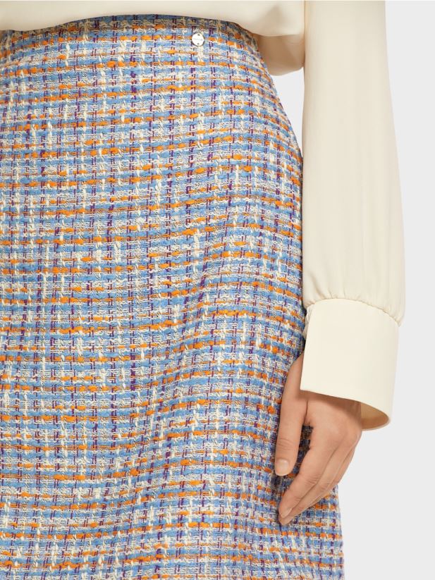 fusta mini din bumbac Marc Cain albastru atmosferic îmbrăcăminte 4826HH513