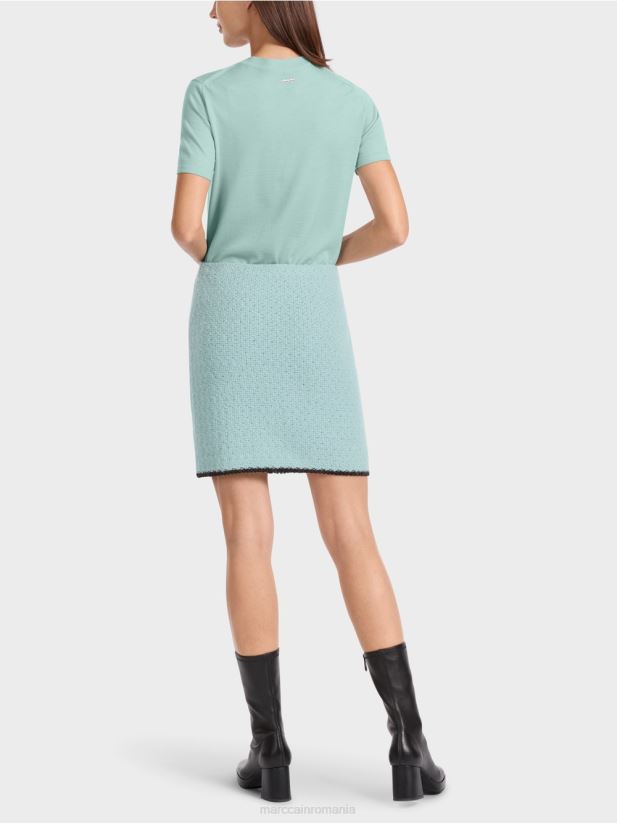 fusta mini tricotata in germania Marc Cain albastru închis la cer îmbrăcăminte 4826HH471