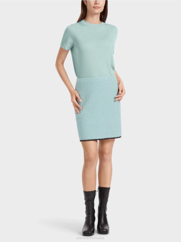 fusta mini tricotata in germania Marc Cain albastru închis la cer îmbrăcăminte 4826HH471