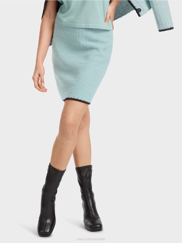 fusta mini tricotata in germania Marc Cain albastru închis la cer îmbrăcăminte 4826HH471