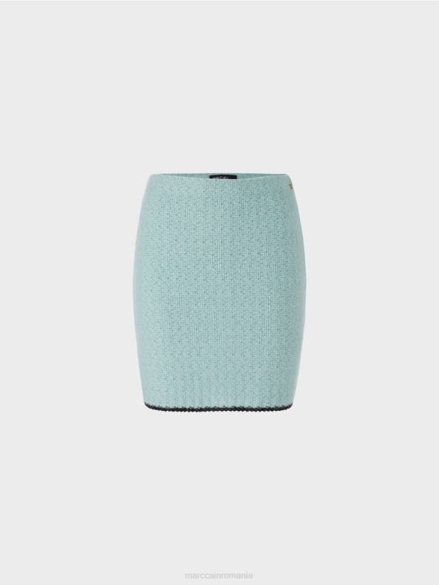 fusta mini tricotata in germania Marc Cain albastru închis la cer îmbrăcăminte 4826HH471