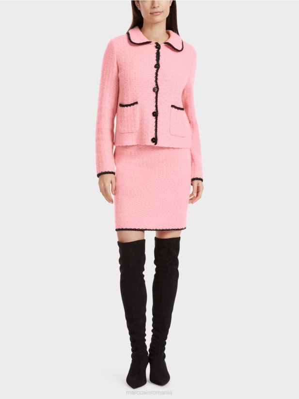 fusta mini tricotata in germania Marc Cain roz pudra moale îmbrăcăminte 4826HH474