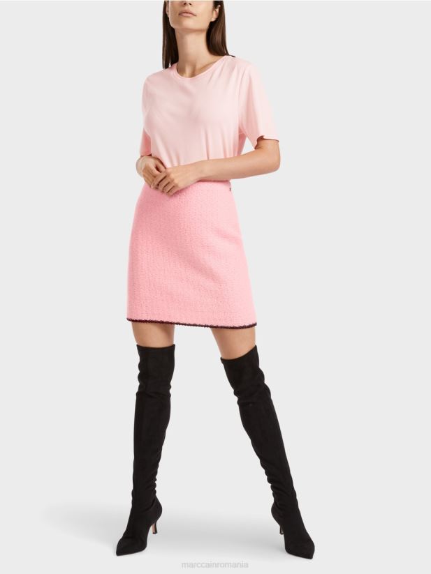 fusta mini tricotata in germania Marc Cain roz pudra moale îmbrăcăminte 4826HH474