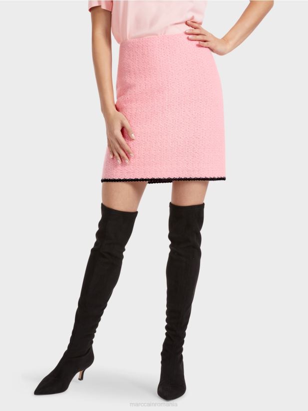 fusta mini tricotata in germania Marc Cain roz pudra moale îmbrăcăminte 4826HH474