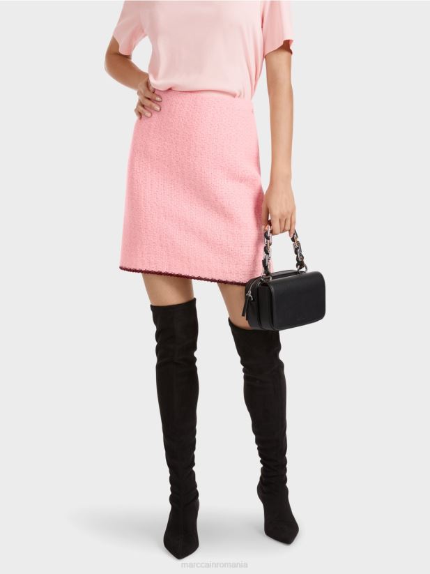 fusta mini tricotata in germania Marc Cain roz pudra moale îmbrăcăminte 4826HH474