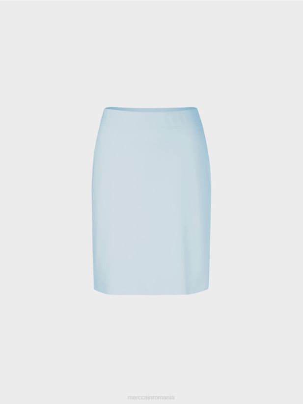fusta pana la genunchi Marc Cain albastru deschis îmbrăcăminte 4826HH520