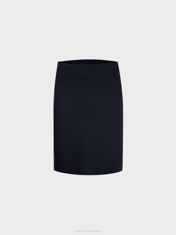 fusta pana la genunchi Marc Cain albastru miezul nopții îmbrăcăminte 4826HH518