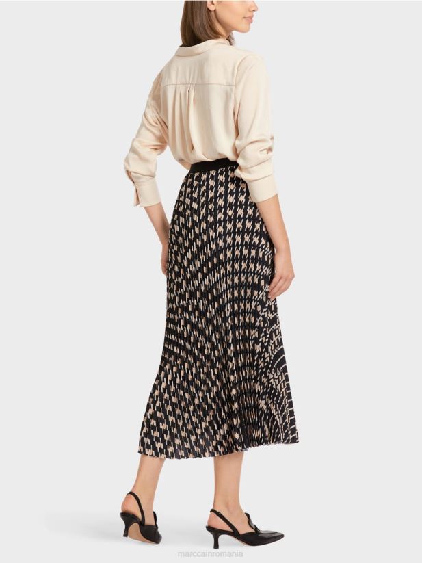 fusta plisata intr-un amestec de modele Marc Cain negru îmbrăcăminte 4826HH511