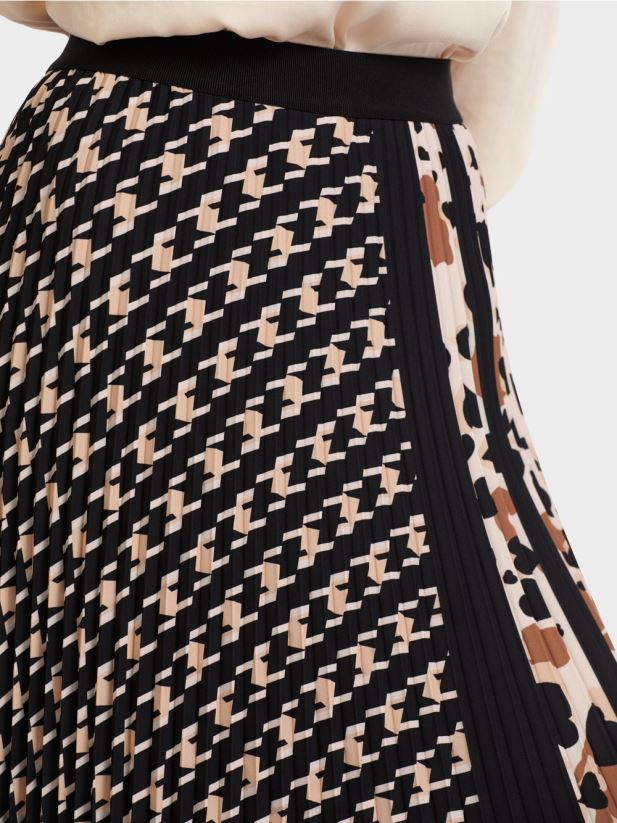 fusta plisata intr-un amestec de modele Marc Cain negru îmbrăcăminte 4826HH511