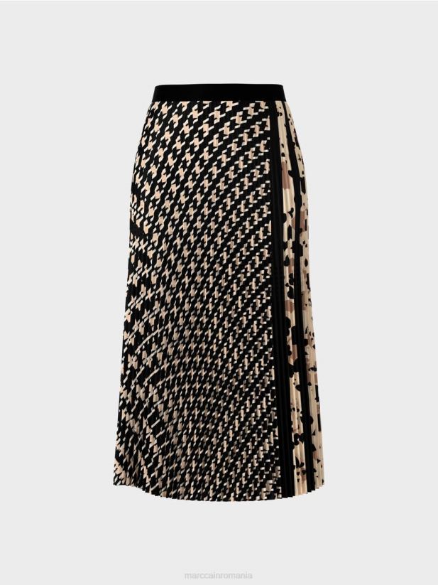 fusta plisata intr-un amestec de modele Marc Cain negru îmbrăcăminte 4826HH511