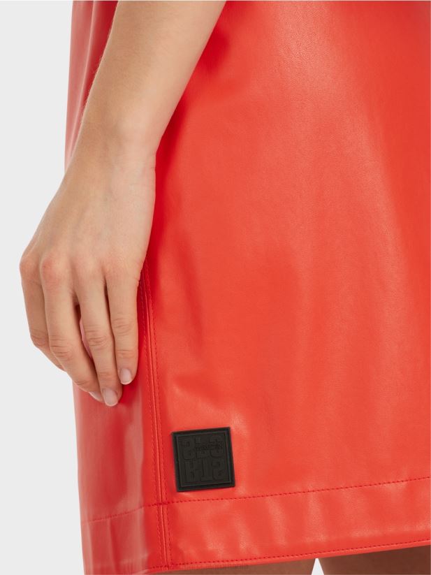 fusta scurta din piele amuzanta Marc Cain campari îmbrăcăminte 4826HH462