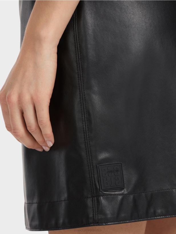 fusta scurta din piele amuzanta Marc Cain negru îmbrăcăminte 4826HH463