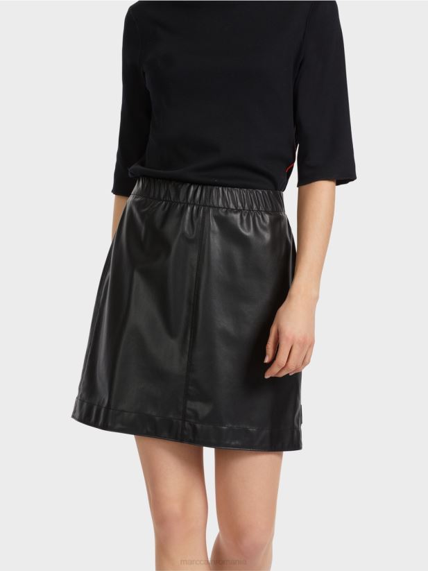 fusta scurta din piele amuzanta Marc Cain negru îmbrăcăminte 4826HH463