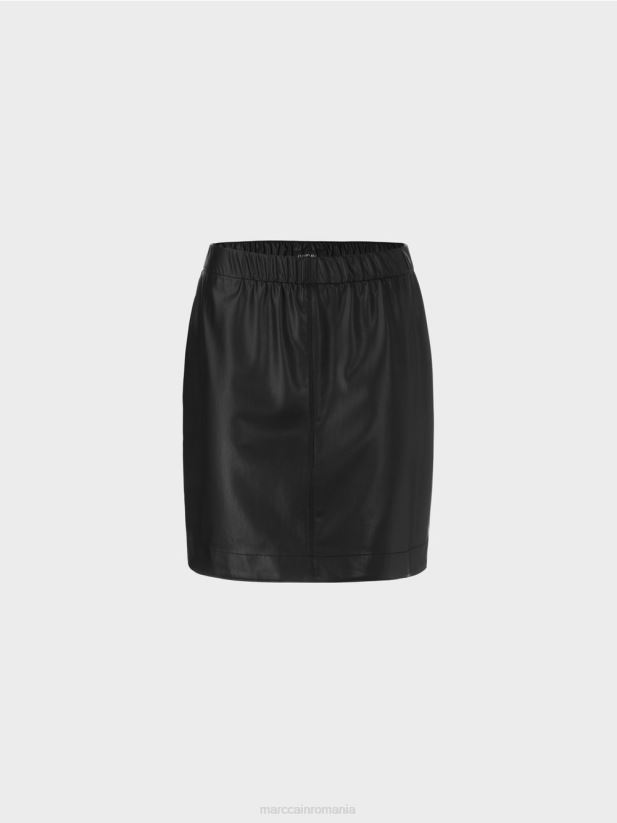 fusta scurta din piele amuzanta Marc Cain negru îmbrăcăminte 4826HH463