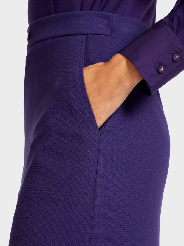 fusta slim-fit cu lant mc decorativ Marc Cain purpuriu regal îmbrăcăminte 4826HH514