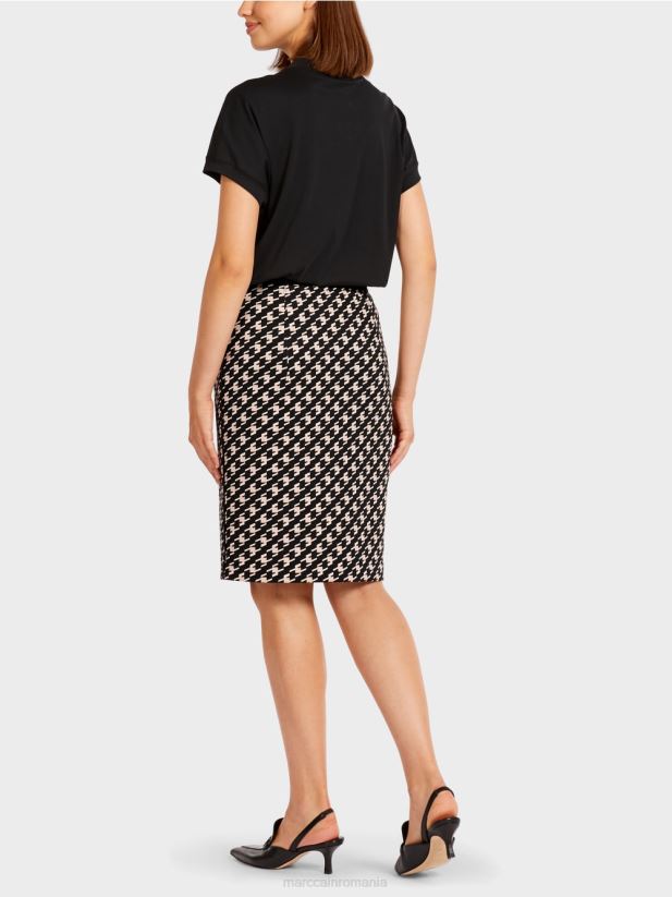 fusta sportiva in carouri de cioban Marc Cain negru îmbrăcăminte 4826HH508