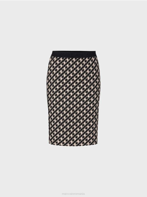 fusta sportiva in carouri de cioban Marc Cain negru îmbrăcăminte 4826HH508
