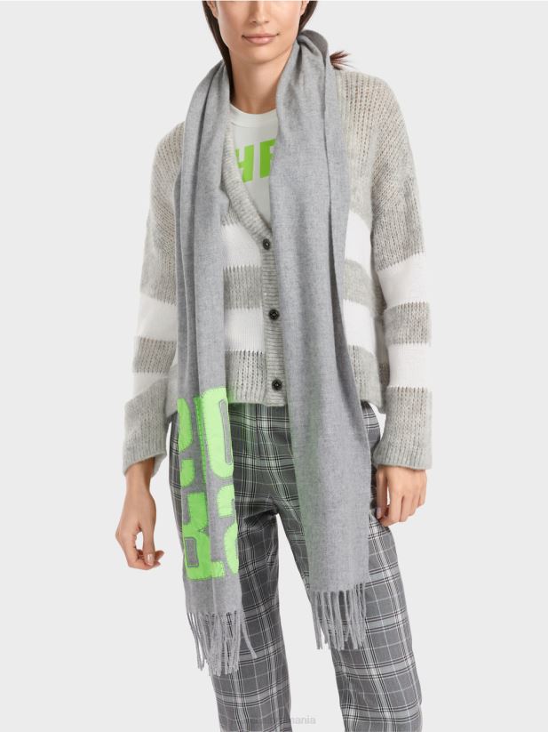 V-cardigan „tricotat în germania” Marc Cain gri argintiu îmbrăcăminte 4826HH327