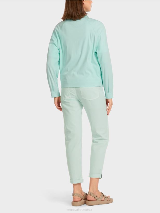 bluză moale din țesătură fină cu nervuri Marc Cain luminator moale îmbrăcăminte 4826HH405