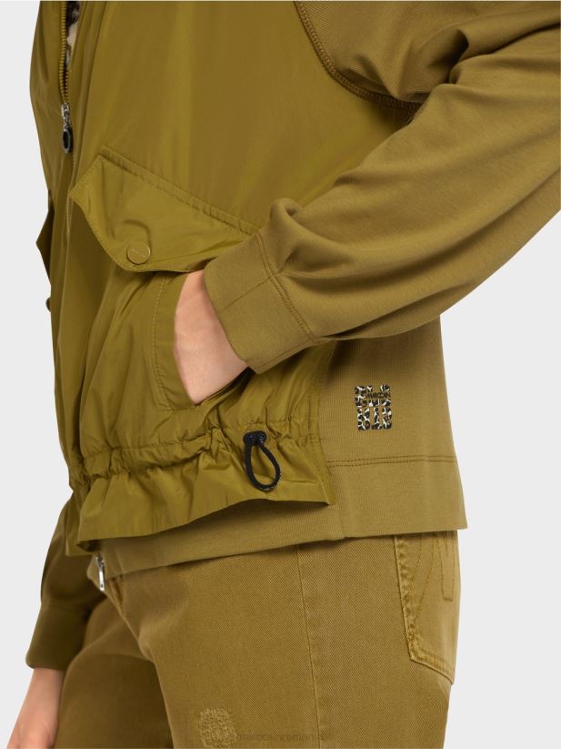 bluză moale din țesătură fină cu nervuri Marc Cain măsline galbene îmbrăcăminte 4826HH413