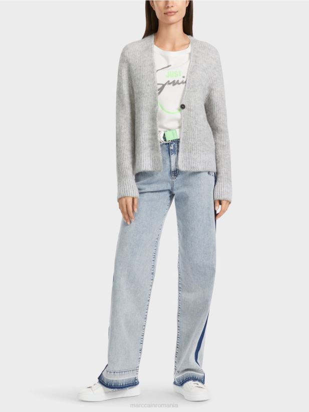 cardigan 100% fabricat in Germania Marc Cain gri argintiu îmbrăcăminte 4826HH329