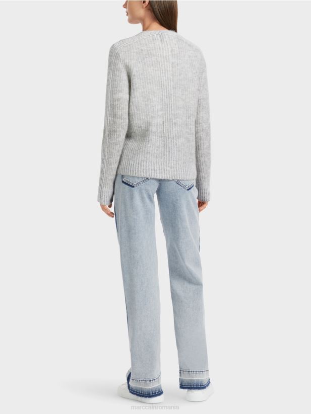 cardigan 100% fabricat in Germania Marc Cain gri argintiu îmbrăcăminte 4826HH329