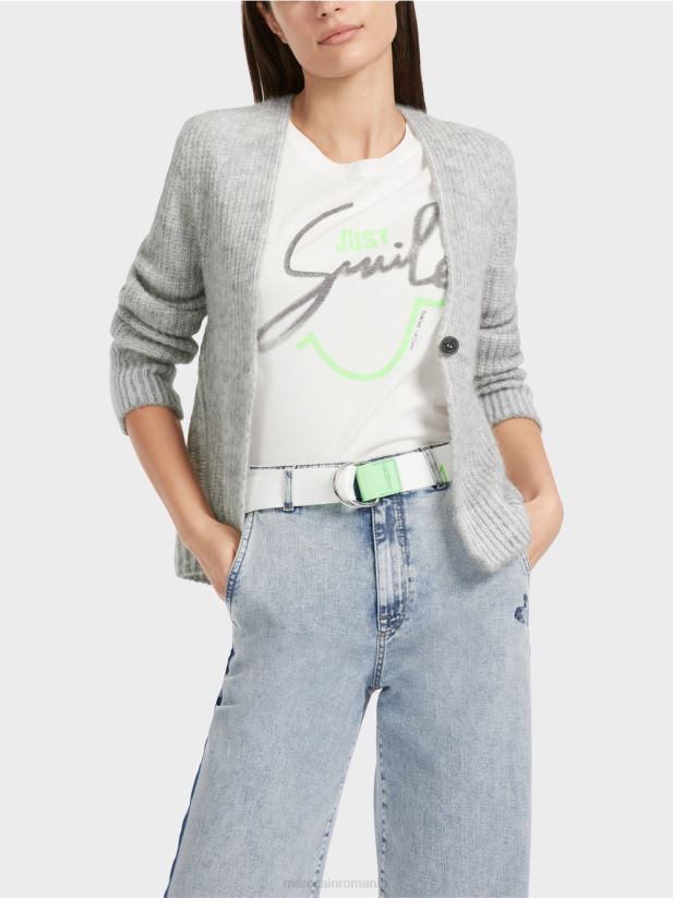 cardigan 100% fabricat in Germania Marc Cain gri argintiu îmbrăcăminte 4826HH329