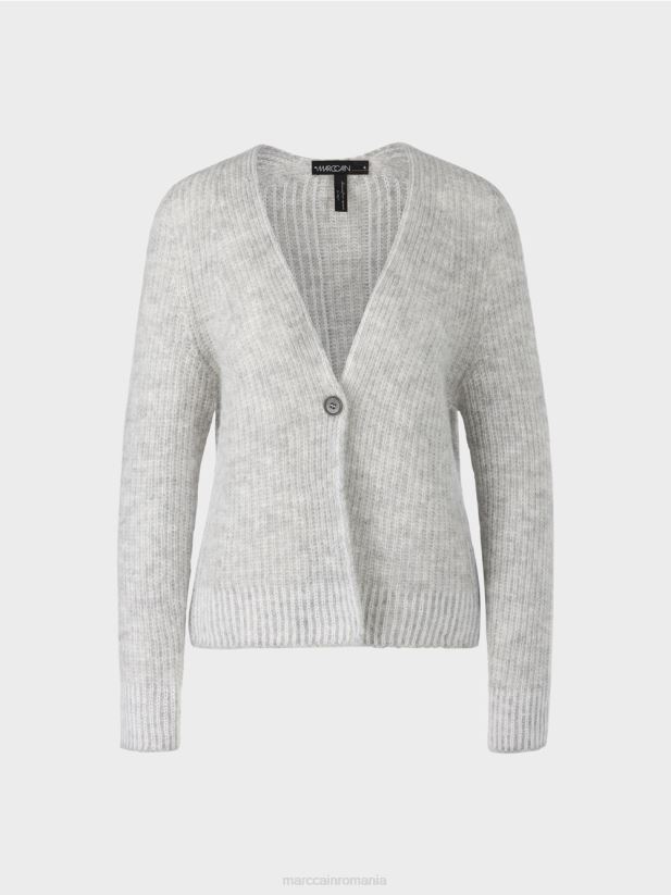 cardigan 100% fabricat in Germania Marc Cain gri argintiu îmbrăcăminte 4826HH329