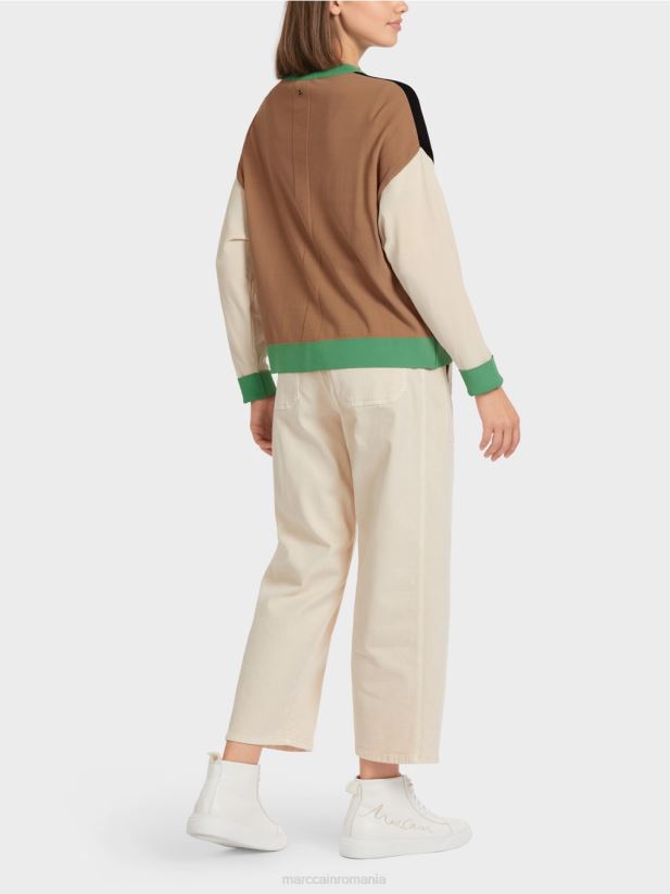 cardigan color block „regândește împreună”. Marc Cain negru îmbrăcăminte 4826HH436