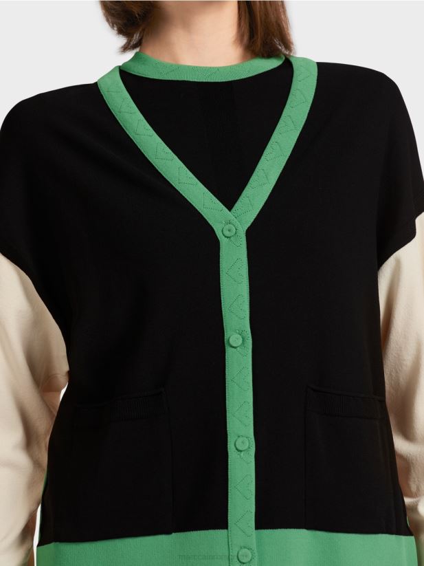 cardigan color block „regândește împreună”. Marc Cain negru îmbrăcăminte 4826HH436