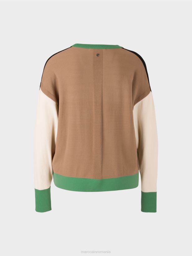 cardigan color block „regândește împreună”. Marc Cain negru îmbrăcăminte 4826HH436