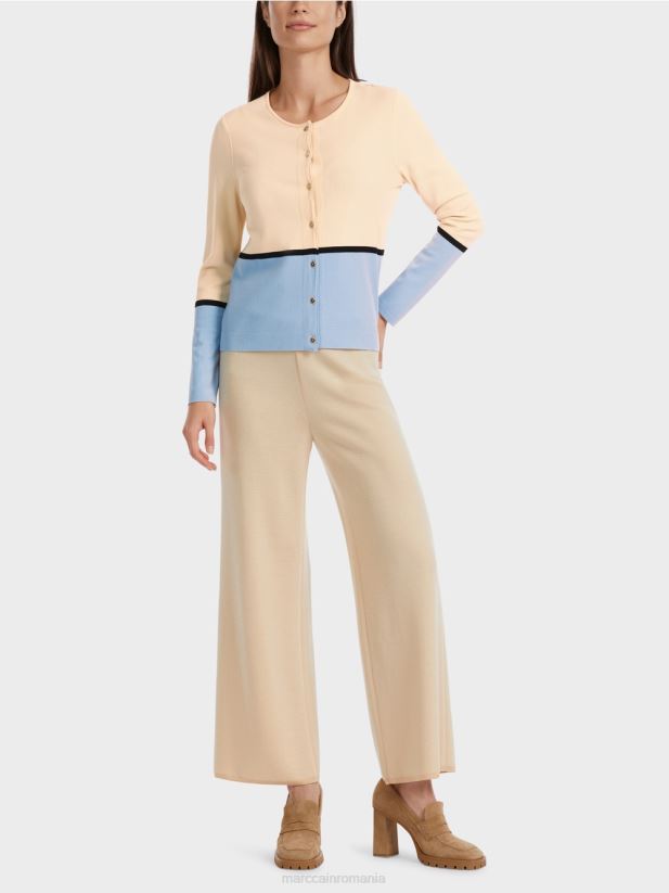 cardigan colorat „regândește împreună”. Marc Cain crema inchisa îmbrăcăminte 4826HH323