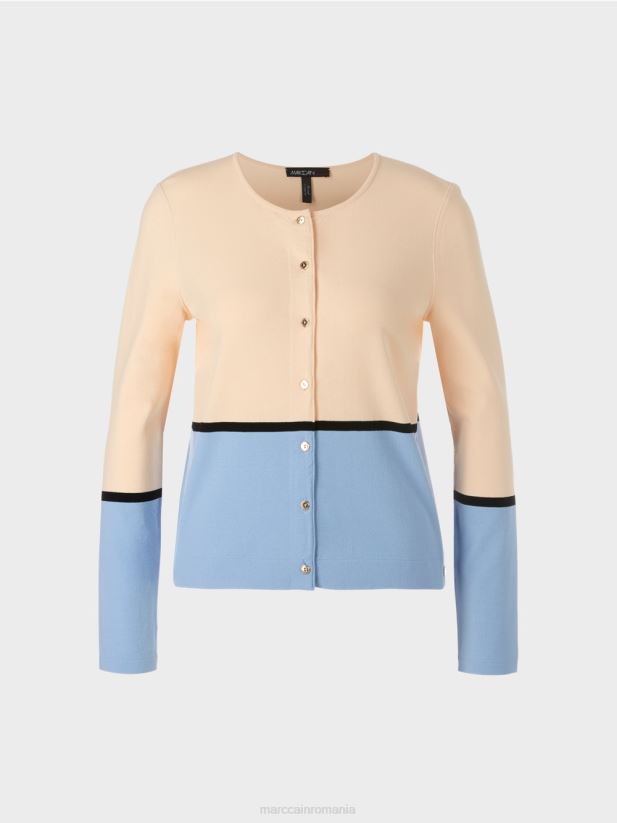 cardigan colorat „regândește împreună”. Marc Cain crema inchisa îmbrăcăminte 4826HH323