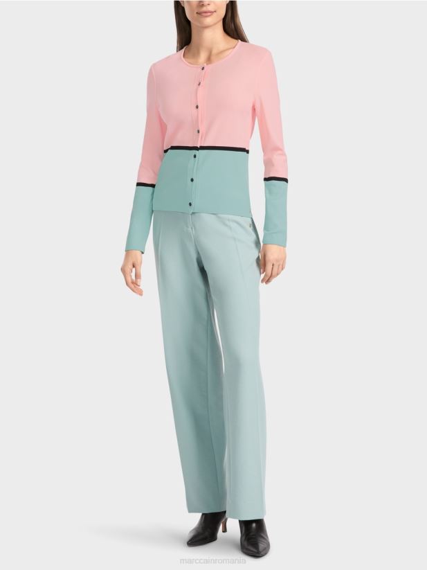 cardigan colorat „regândește împreună”. Marc Cain roz pudra moale îmbrăcăminte 4826HH343