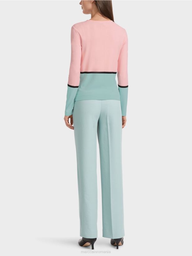 cardigan colorat „regândește împreună”. Marc Cain roz pudra moale îmbrăcăminte 4826HH343