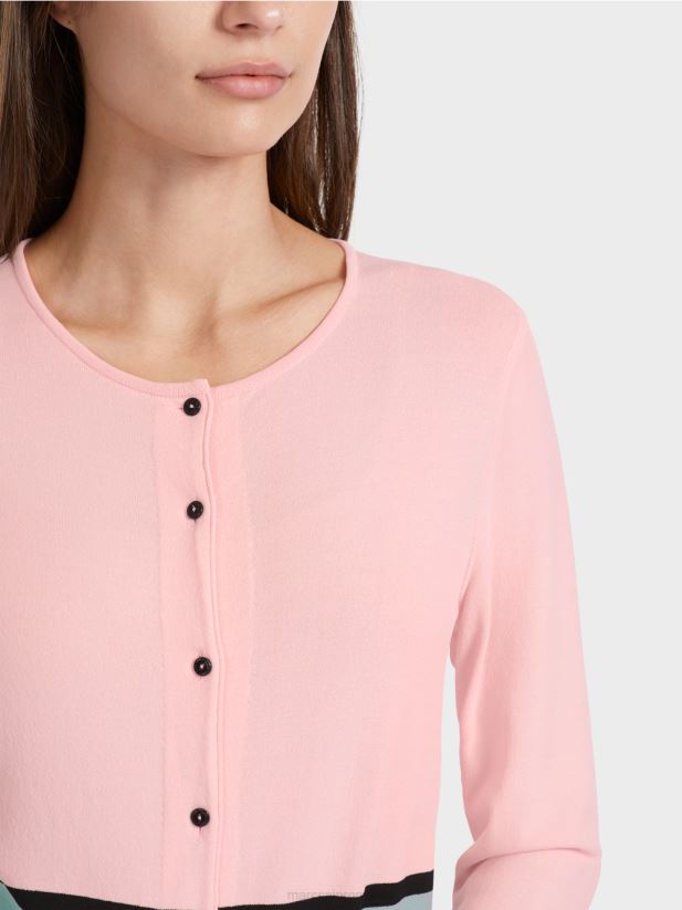 cardigan colorat „regândește împreună”. Marc Cain roz pudra moale îmbrăcăminte 4826HH343