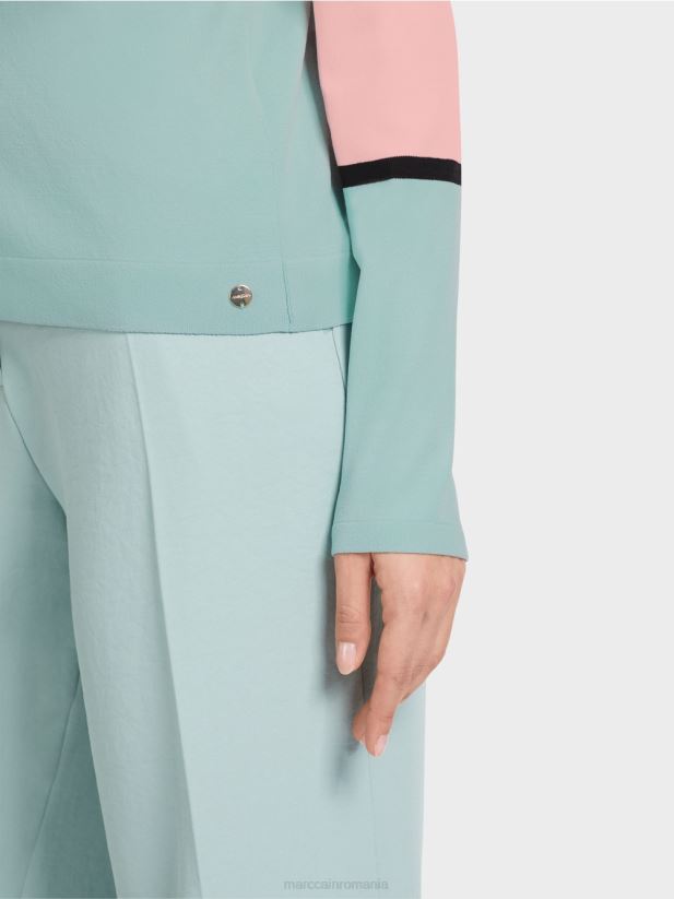 cardigan colorat „regândește împreună”. Marc Cain roz pudra moale îmbrăcăminte 4826HH343