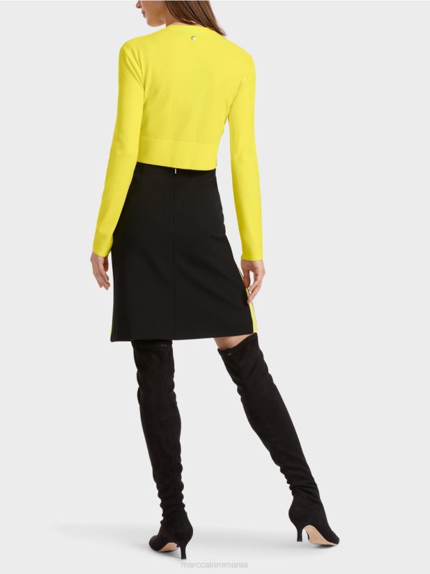 cardigan cu decolteu în V „regândiți împreună”. Marc Cain lămâie moale îmbrăcăminte 4826HH349