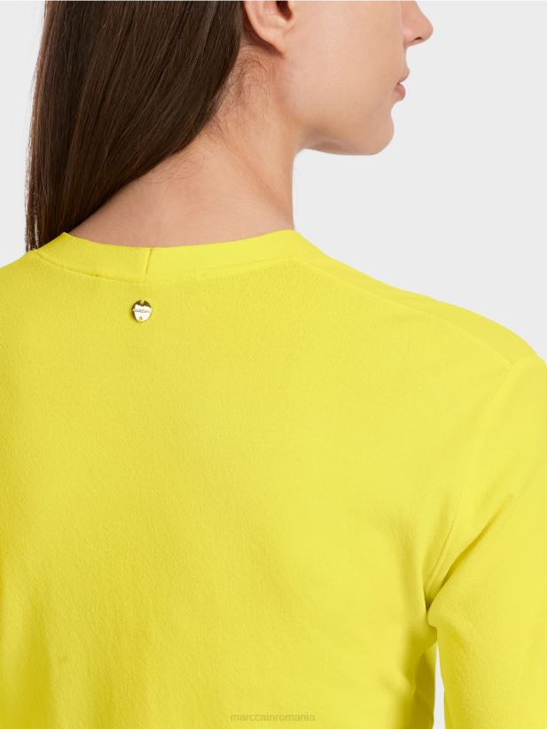cardigan cu decolteu în V „regândiți împreună”. Marc Cain lămâie moale îmbrăcăminte 4826HH349
