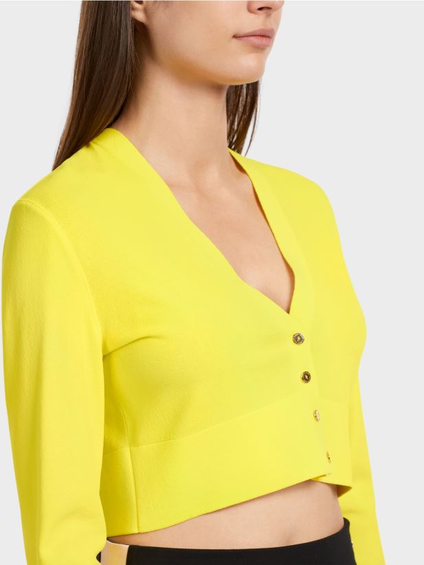 cardigan cu decolteu în V „regândiți împreună”. Marc Cain lămâie moale îmbrăcăminte 4826HH349