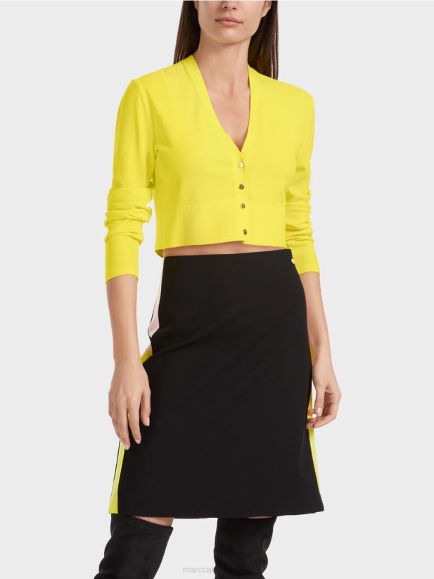 cardigan cu decolteu în V „regândiți împreună”. Marc Cain lămâie moale îmbrăcăminte 4826HH349