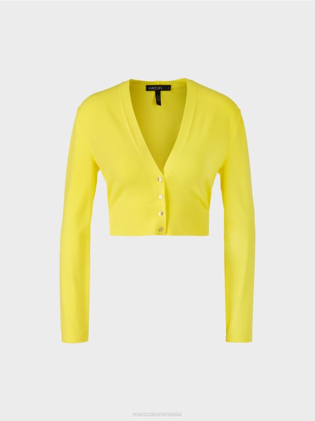 cardigan cu decolteu în V „regândiți împreună”. Marc Cain lămâie moale îmbrăcăminte 4826HH349