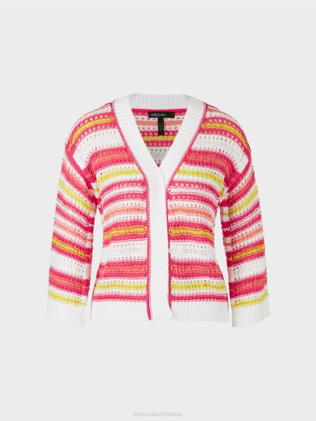 cardigan cu dungi \"tricotat in germania\" Marc Cain var usor îmbrăcăminte 4826HH368